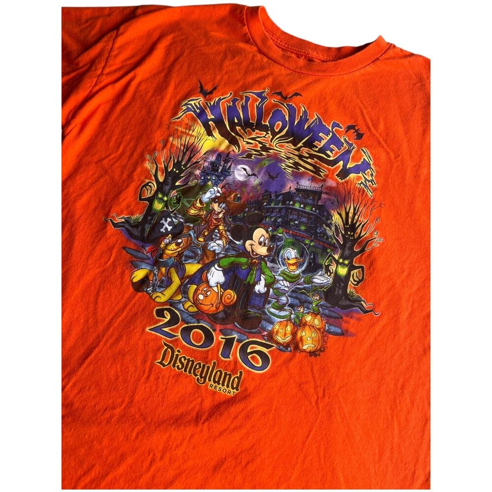 Disney Parks Kids XL Youth Halloween Characters T-Shirt Disneyland 2016 Orange